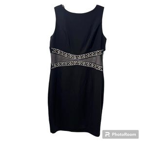 MELROSE Women’s Black Sleeveless Sheath Studded Dress Size 16
